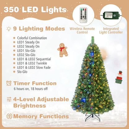 GOFLAME Artificial Christmas Tree | Dimmable Warm White & Multi-colored LED Lights