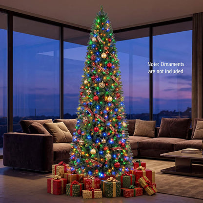 GOFLAME 9ft Pre-lit Pencil Christmas Tree