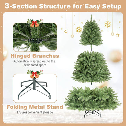 GOFLAME Artificial Christmas Tree with Folding Metal Stand Green