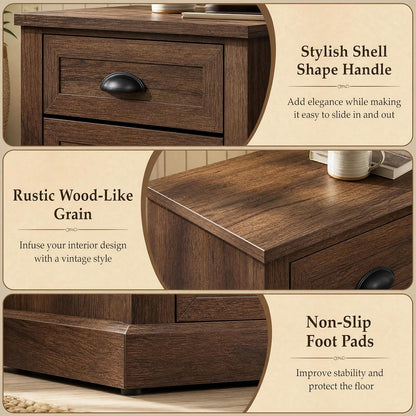 GOFLAME Nightstand with 2 Drawers