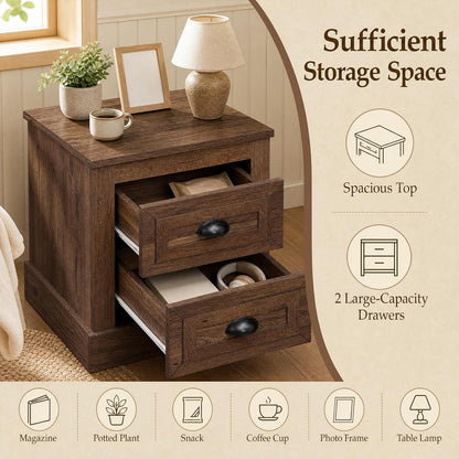 GOFLAME Nightstand with 2 Drawers
