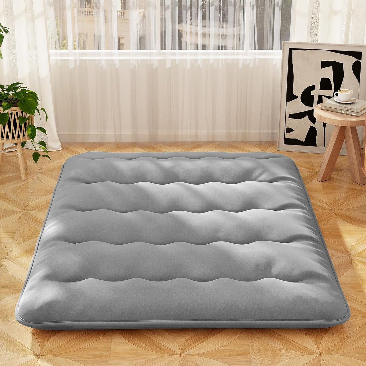 Goflame Japanese Floor Mattress, 4 Inch Futon Mattress with Washable Cover & Storage Bag