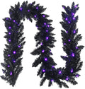 9FT Black Halloween Garland with Lights - GoflameUS