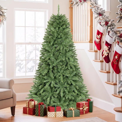 GOFLAME Artificial Christmas Tree with Folding Metal Stand Green