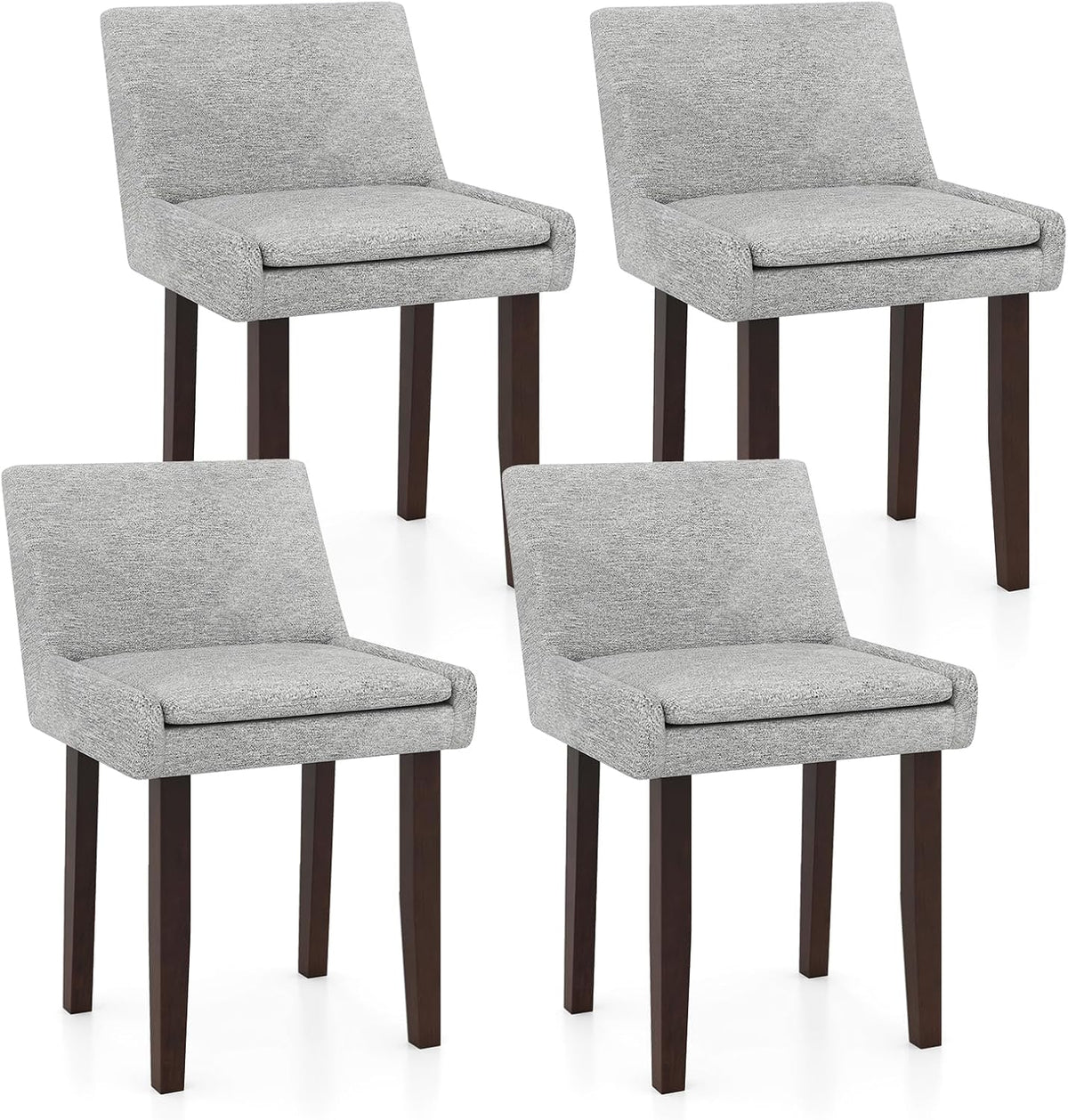 Goflame Linen Upholstered Accent Chairs w/Mid Back & Cushioned Seat