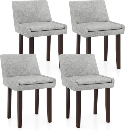 Goflame Linen Upholstered Accent Chairs w/Mid Back & Cushioned Seat