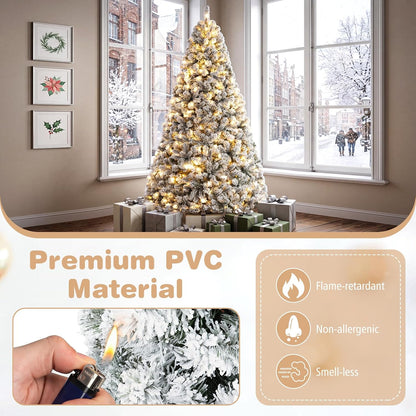 GOFLAME Artificial Christmas Tree Snow Flocked