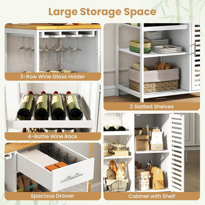 Goflame Kitchen Island with Storage Cabinet