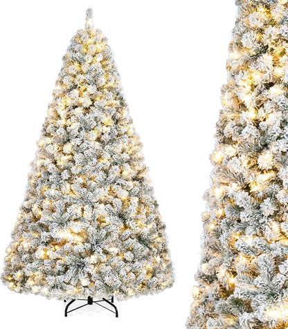 GOFLAME Artificial Christmas Tree Snow Flocked