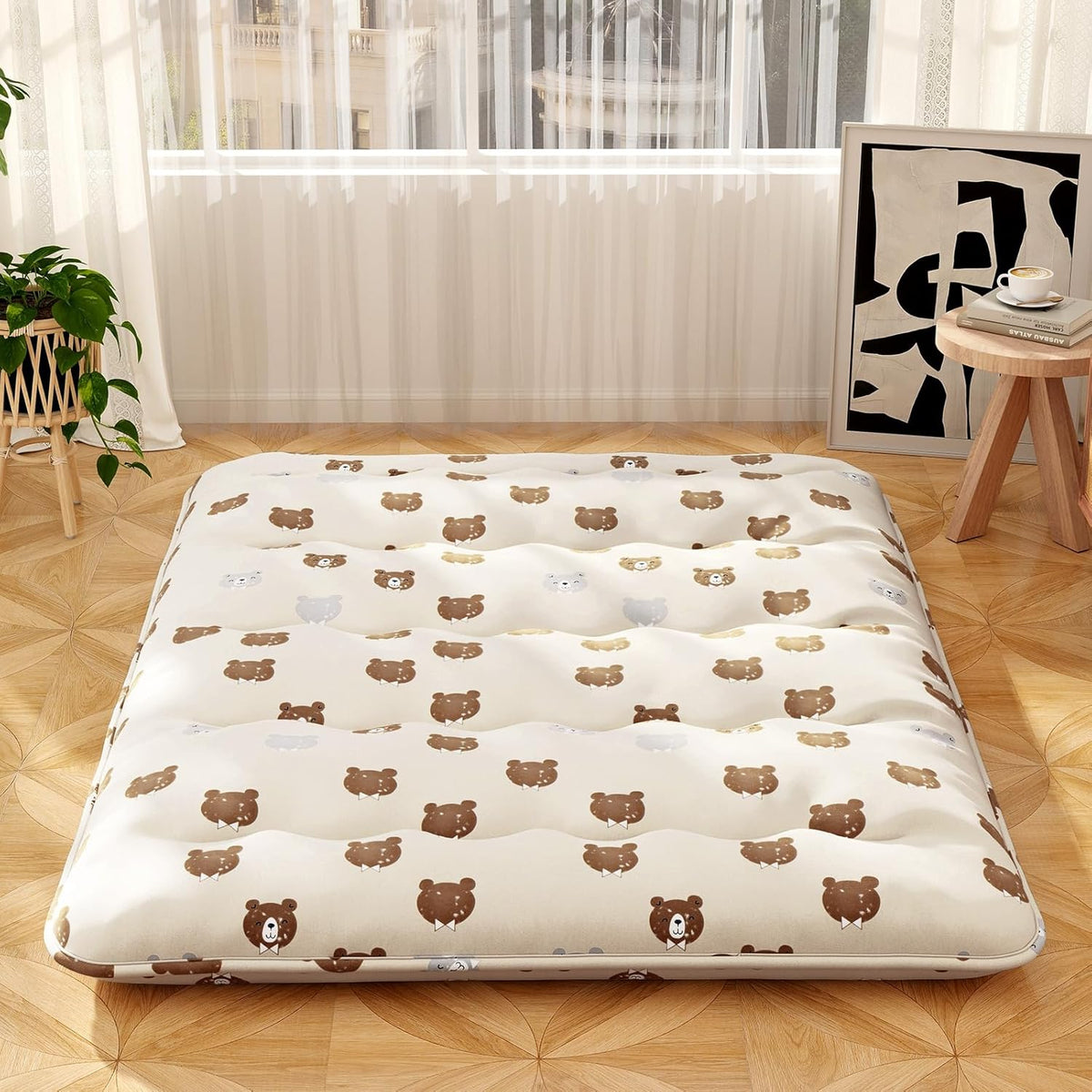 Goflame Japanese Floor Mattress, 4 Inch Futon Mattress with Washable Cover & Storage Bag