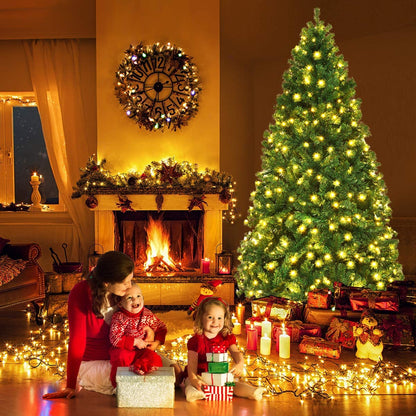 Pre-Lit Artificial Christmas Tree, Premium Hinged Spruce Tree