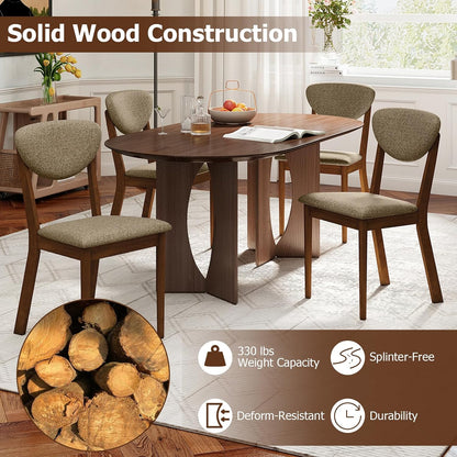 Goflame Wooden Dining Chairs Set of 4, Upholstered Kitchen Chairs | Farmhouse Dining Room Chair w/ Padded Seat & Back
