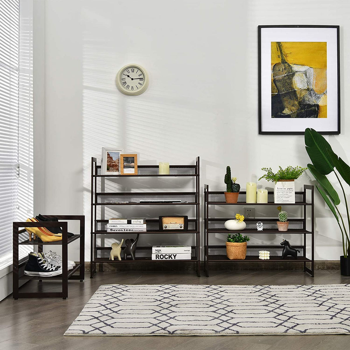 4-Tier Metal Shoe Rack, Shoe Storage Organizer - Goflameus