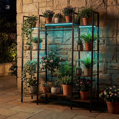 GOFLAME 55.5” Tall Plant Stand with 16 Colors LED Lights