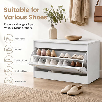 GOFLAME Shoe Storage Cabinet with Flip Drawer