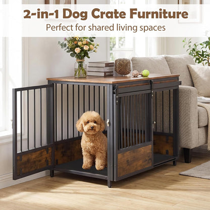 Goflame Dog Crate Furniture with 2 Doors