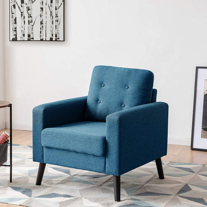 Goflame Modern Accent Chair, Mid-Century Upholstered Armchair Club Chair - Goflameus