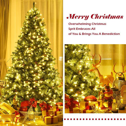 Pre-Lit Artificial Christmas Tree Premium Spruce Hinged Tree with 540 LED Lights