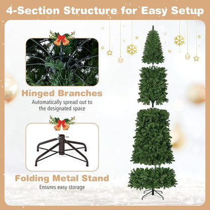 GOFLAME 9ft Pre-lit Pencil Christmas Tree