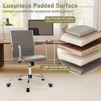 Goflame Leather Office Chair,Ergonomic Computer Desk Chair