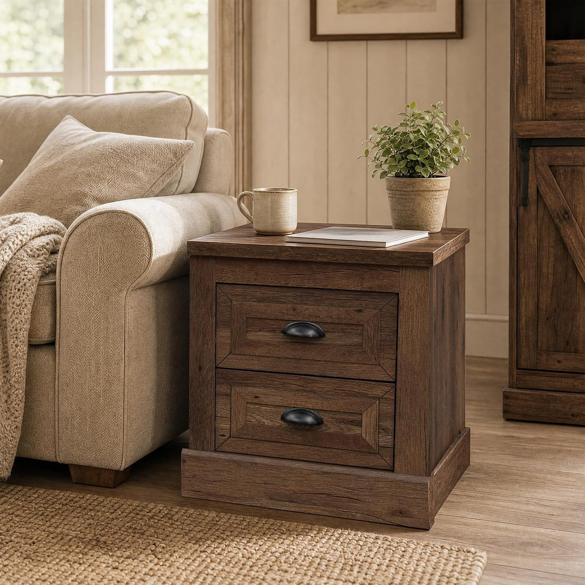 GOFLAME Nightstand with 2 Drawers
