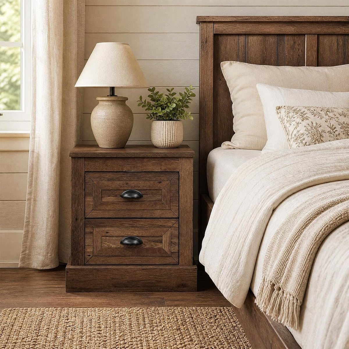 GOFLAME Nightstand with 2 Drawers
