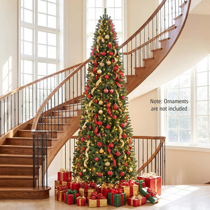 GOFLAME 9ft Pre-lit Pencil Christmas Tree