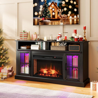 GOFLAME Fireplace TV Stand with Remote Controls and Thermostat