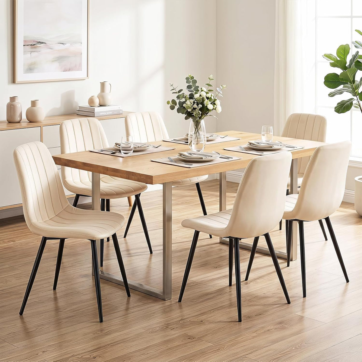 Goflame Upholstered Dining Chairs Set of 4