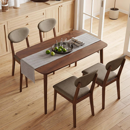 Goflame Wooden Dining Chairs Set of 4, Upholstered Kitchen Chairs | Farmhouse Dining Room Chair w/ Padded Seat & Back