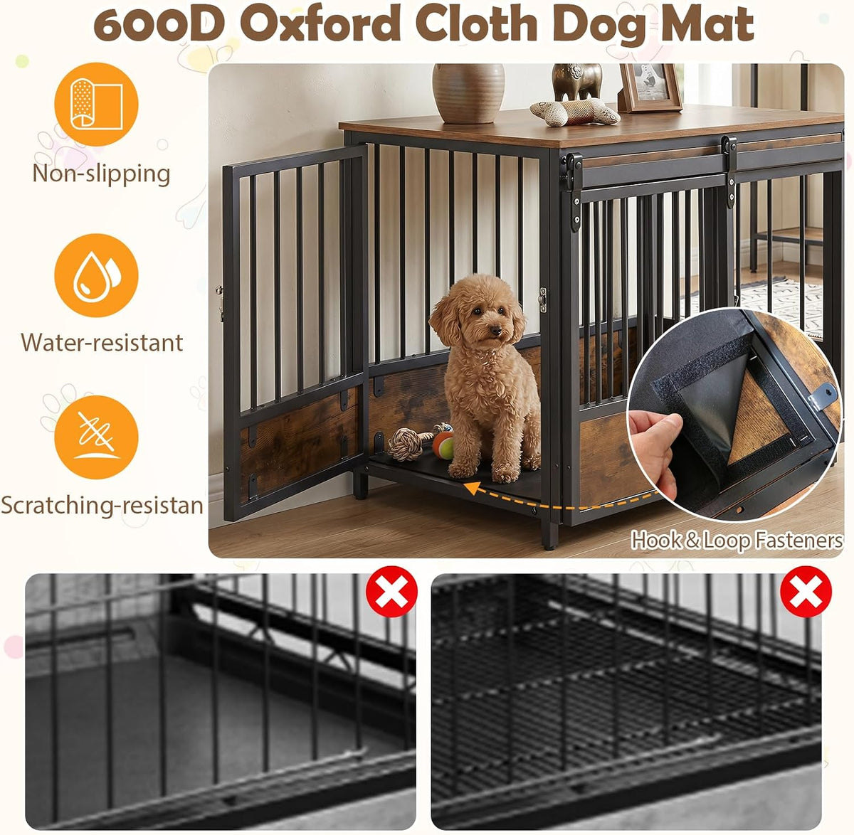 Goflame Dog Crate Furniture with 2 Doors