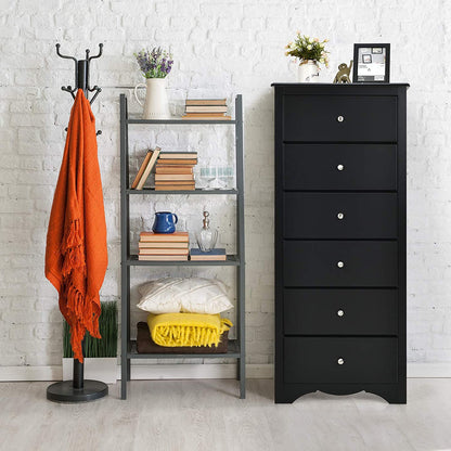 6 Drawer Chest Wooden Dresser Clothes Organizer Bedroom - Goflameus