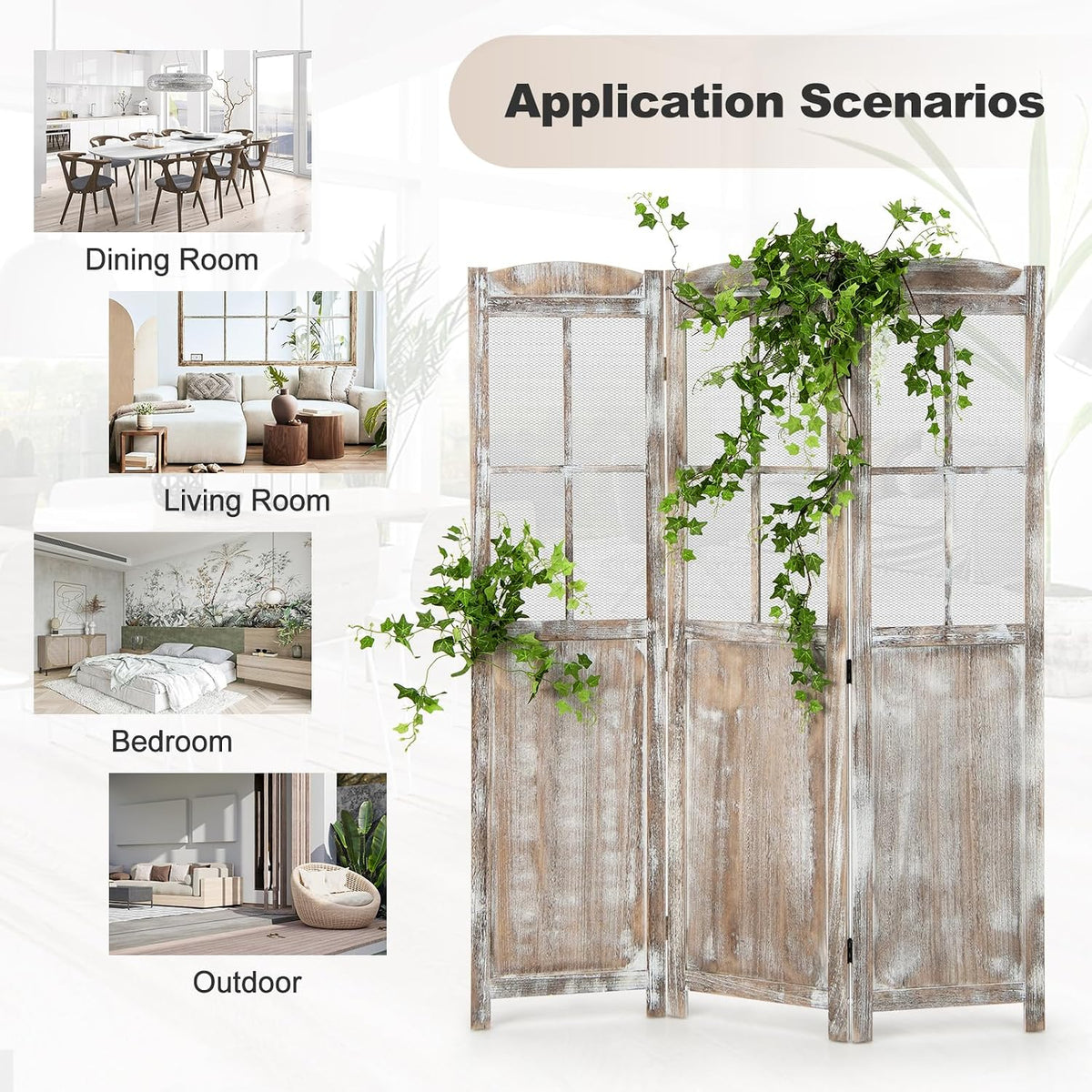 GOFLAME 3-Panel Folding Room Divider