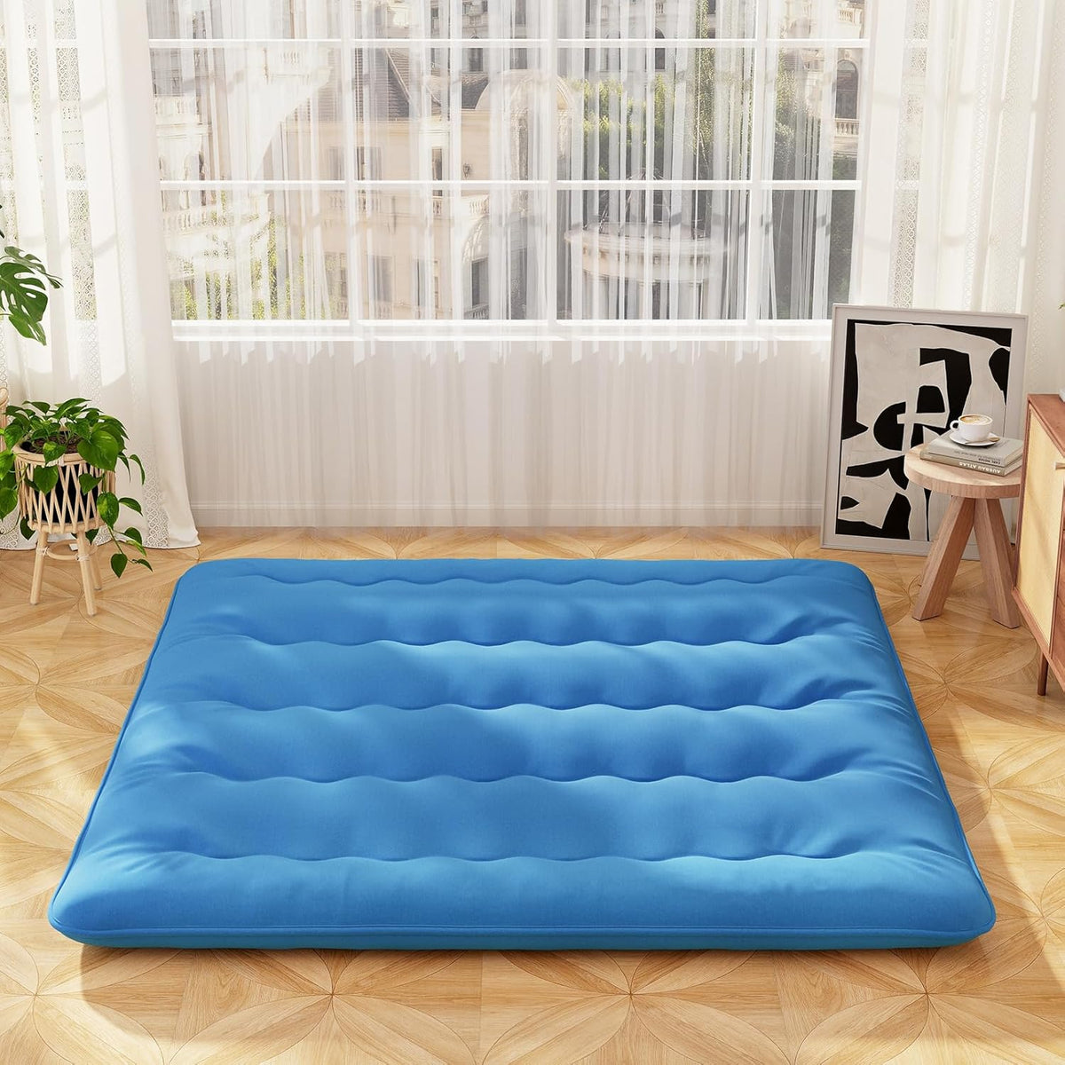 Goflame Japanese Floor Mattress, 4 Inch Futon Mattress with Washable Cover & Storage Bag