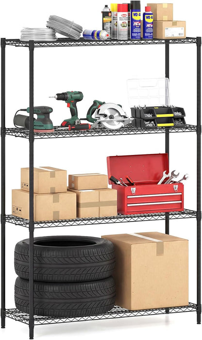 Goflame 4-Tier/5-Tier Metal Storage Shelving Unit with V-Shaped Wire Rack