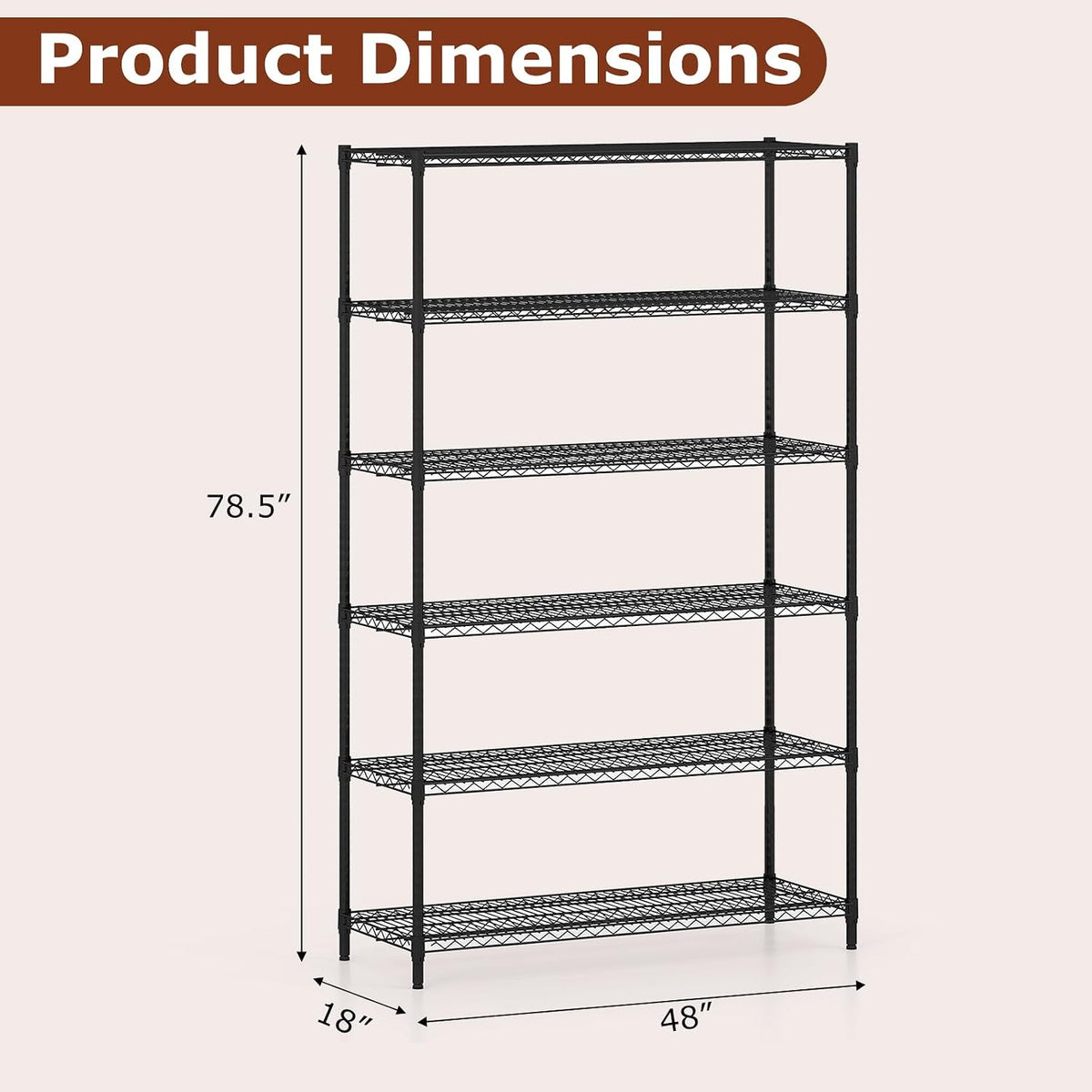 Goflame 4-Tier/5-Tier Metal Storage Shelving Unit with V-Shaped Wire Rack