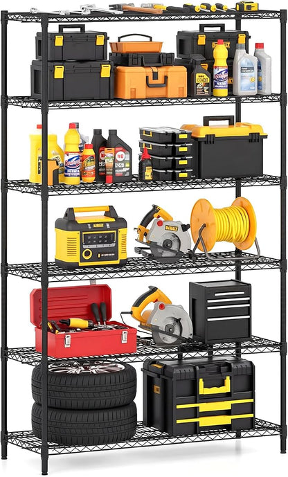 Goflame 4-Tier/5-Tier Metal Storage Shelving Unit with V-Shaped Wire Rack