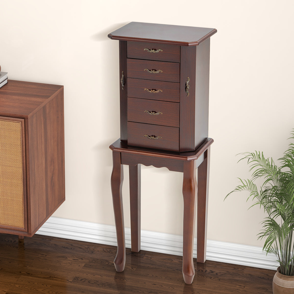 Jewelry Cabinet Chest Armoire Stand, Functional Jewelry Storage Organizer