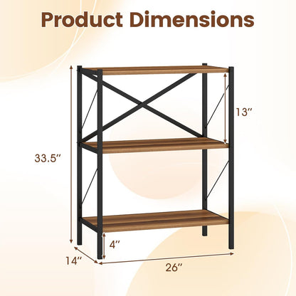 Goflame Modern Bookcase with Heavy-Duty Metal Frame (1/2)
