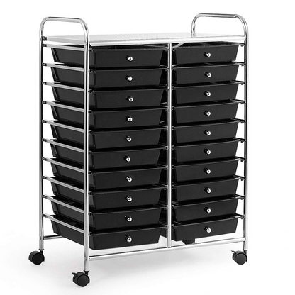 Goflame Storage Drawer Carts, 20-Drawer Organizer, Utility Cart on Wheels