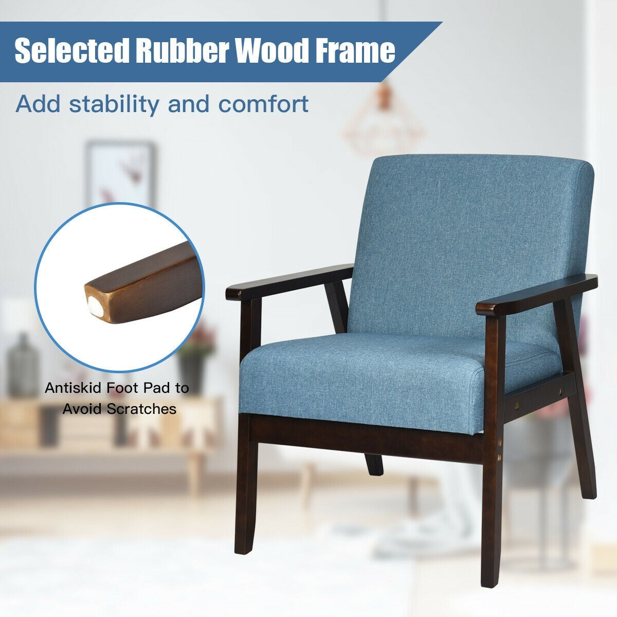 Mid-Century Modern Accent Chair for Living Room - Goflameus