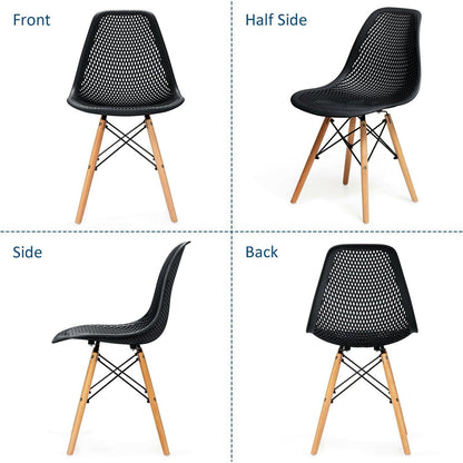 Goflame Set of 2 or 4 Modern Dining Chairs, Shell PP Lounge Side Chairs w/ Mesh Design - Goflameus