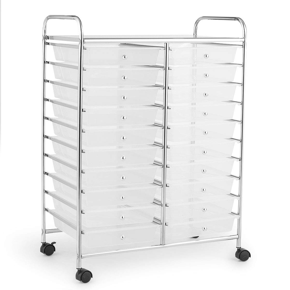 Goflame Storage Drawer Carts, 20-Drawer Organizer, Utility Cart on Wheels