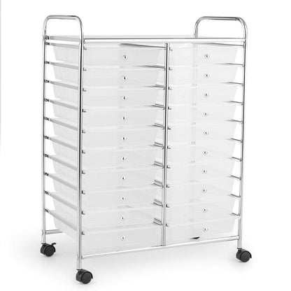 Goflame Storage Drawer Carts, 20-Drawer Organizer, Utility Cart on Wheels