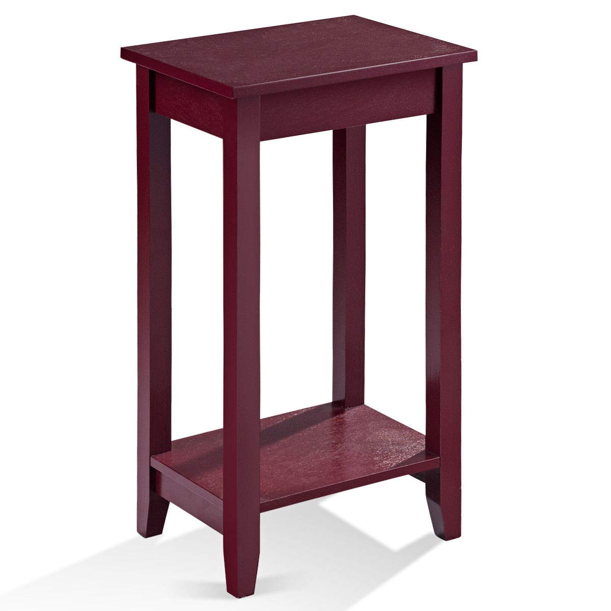 Goflame Narrow Telephone Table with Shelf and Legs for Small Spaces, Espresso