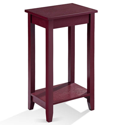 Goflame Narrow Telephone Table with Shelf and Legs for Small Spaces, Espresso
