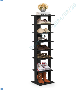 7-Tier Tall Shoe Rack, Freestanding Shoe Shelf Storage Organizer for 7 Pairs of Shoes
