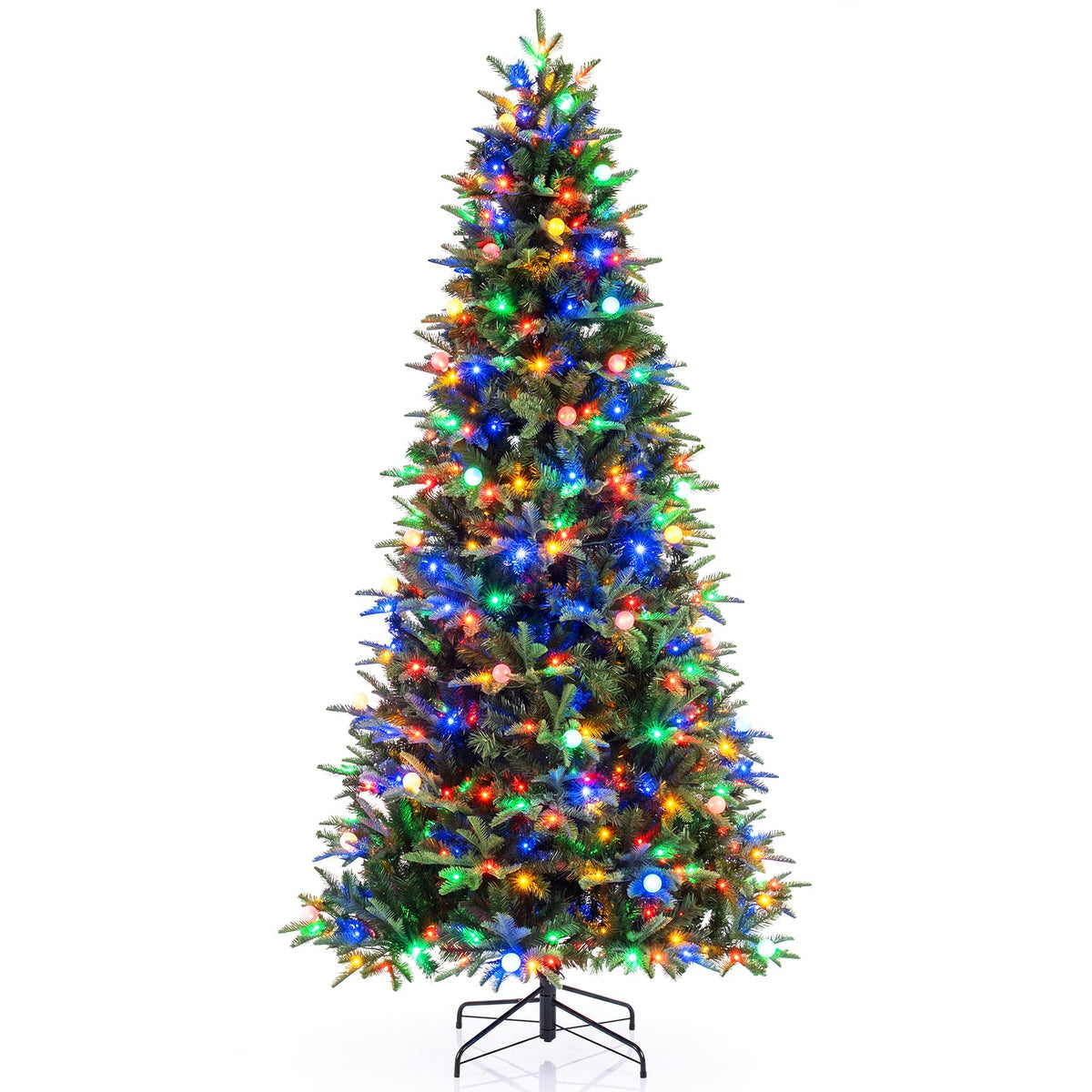 GOFLAME 7FT/8FT Pre-lit Christmas Tree with Power Connector