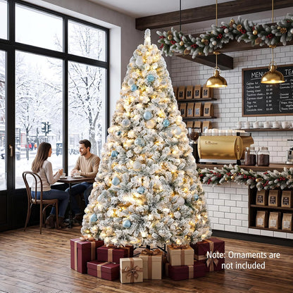 GOFLAME Artificial Christmas Tree Snow Flocked