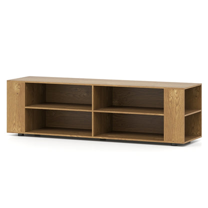 TV Stand for TVs up to 65 Inches, Modern Media Entertainment Center with 4 Open Storage Shelves and 4 Side Storage Shelves